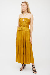 Ulla Johnson Yellow Ruffled Gathered Dress