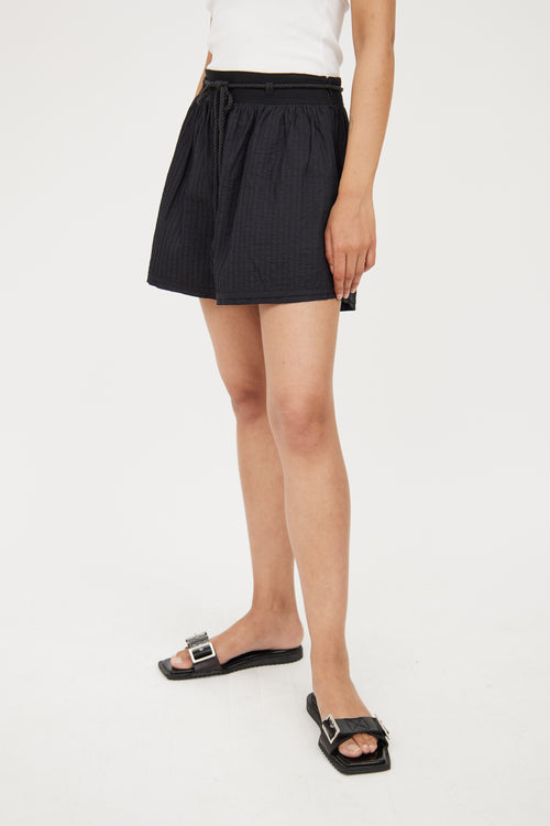 Ulla Johnson Black Stitched Rope Belted Short