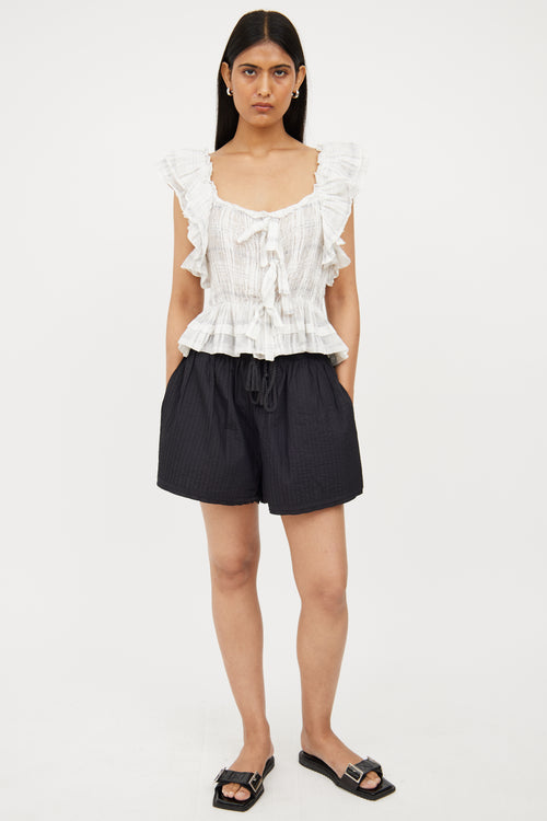 Ulla Johnson Black Stitched Rope Belted Short