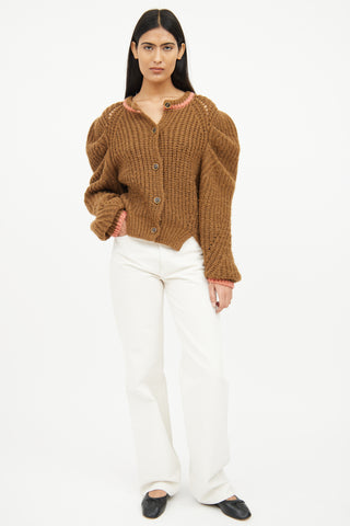 Ulla Johnson Brown Knit Wool Cardigan