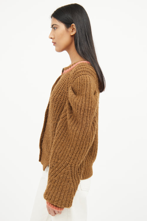 Ulla Johnson Brown Knit Wool Cardigan