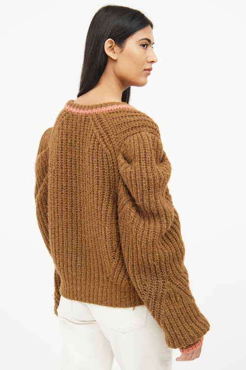 Ulla Johnson Brown Knit Wool Cardigan