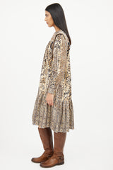 Ulla Johnson Cream Print Corduroy Dress