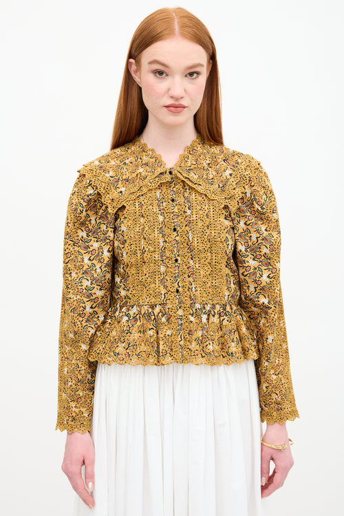 Ulla Johnson Eyelet Floral Shirt
