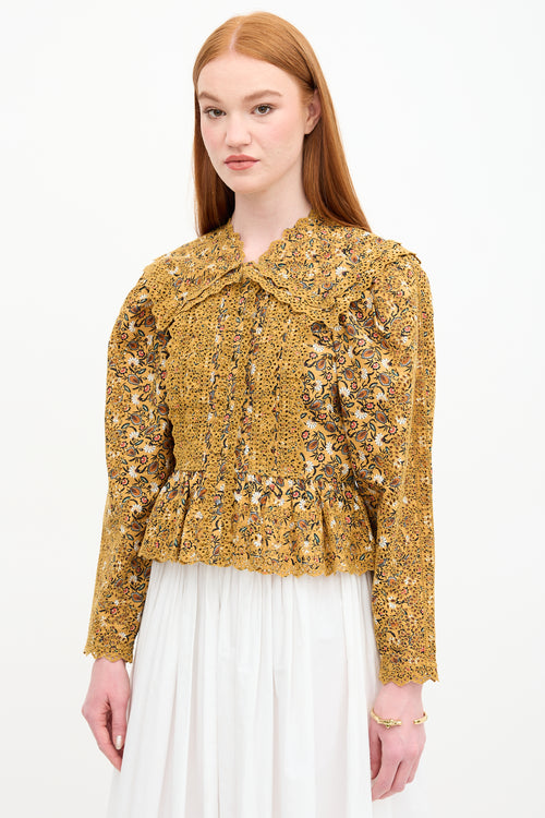 Ulla Johnson Eyelet Floral Shirt