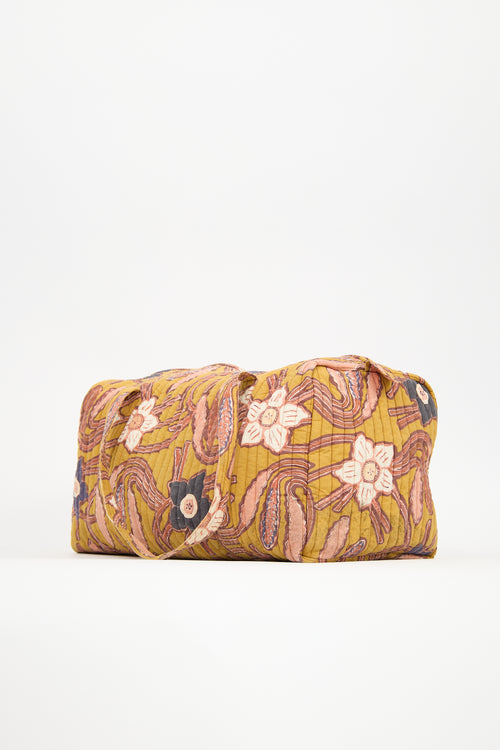 Ulla Johnson Floral Quilted Idalia Weekender Tote Bag