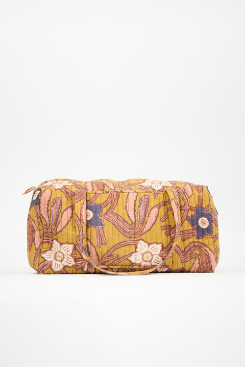 Ulla Johnson Floral Quilted Idalia Weekender Tote Bag