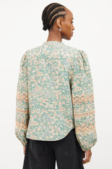 Ulla Johnson Green & Multi Colour Pattern Button Blouse