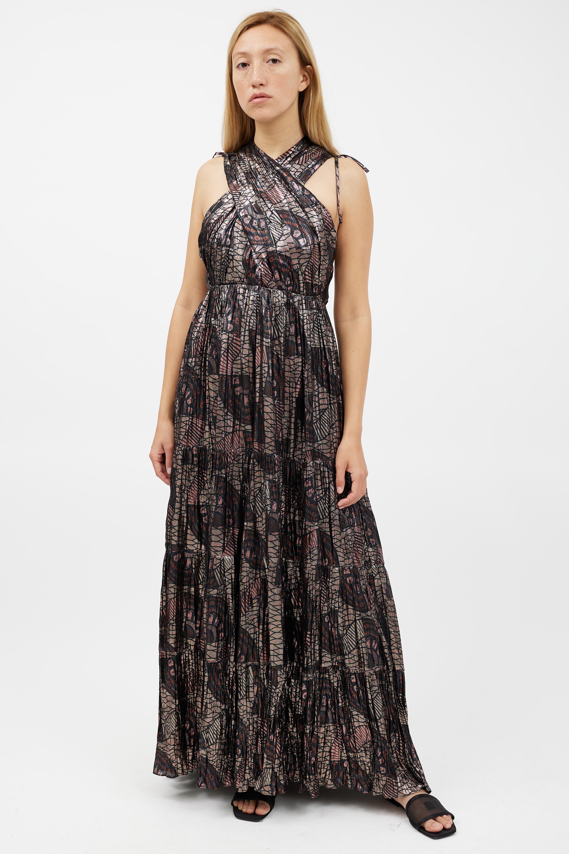 Ulla Johnson // Black & Multicolour Metallic Silk Dress VSP Consignment Ulla Johnson // Black & Multicolour Metallic Silk Dress VSP Consignment