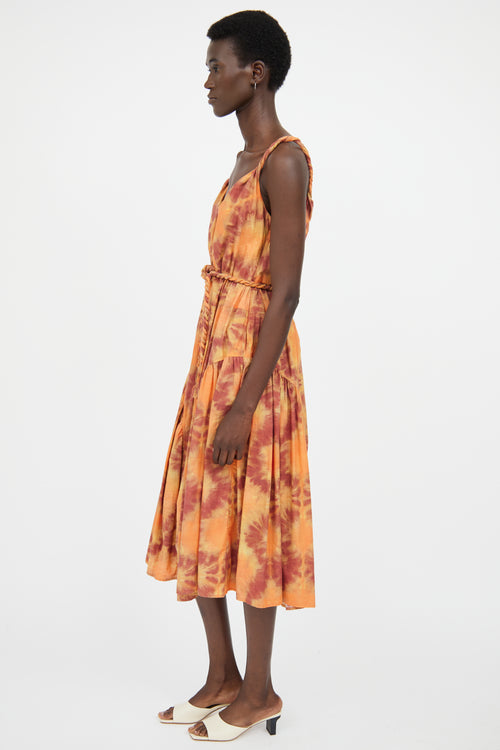 Ulla Johnson Orange Multi Colour Sleevless Dress