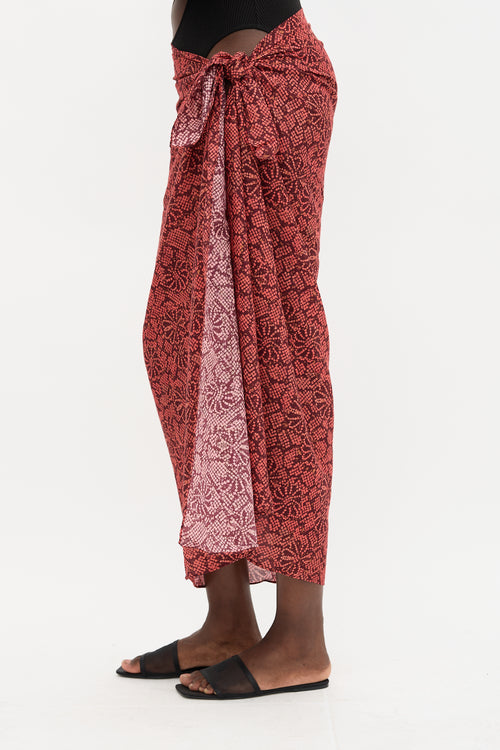 Ulla Johnson Floral Paz Sarong Skirt