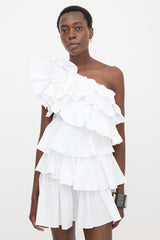 Ulla Johnson Poplin Ruffled Mini Dress