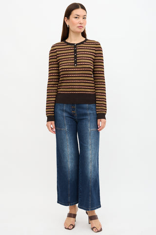 Ulla Johnson Printed Robin Henley Top