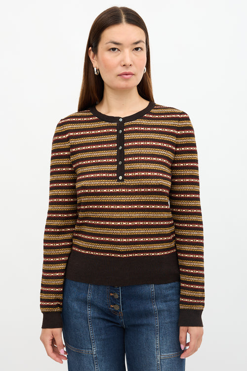 Ulla Johnson Printed Robin Henley Top