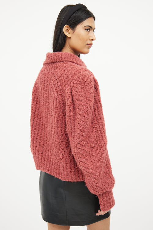 Ulla Johnson Red Knit Wool Cardigan