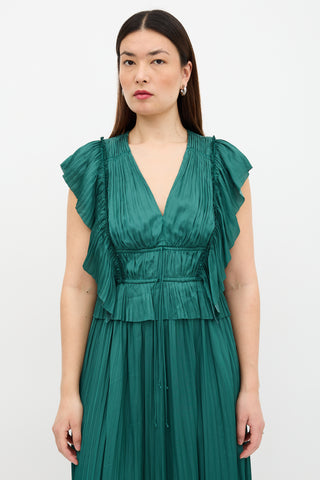 Ulla Johnson Satin Pleated Letty Dress