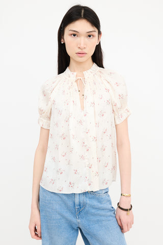 Ulla Johnson Satin Floral Blouse