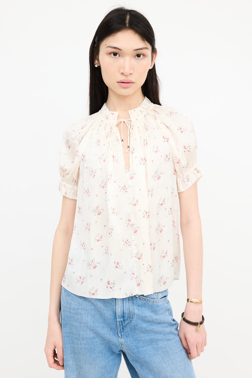 Ulla Johnson Satin Floral Blouse