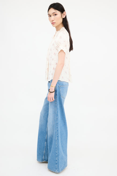 Ulla Johnson Satin Floral Blouse