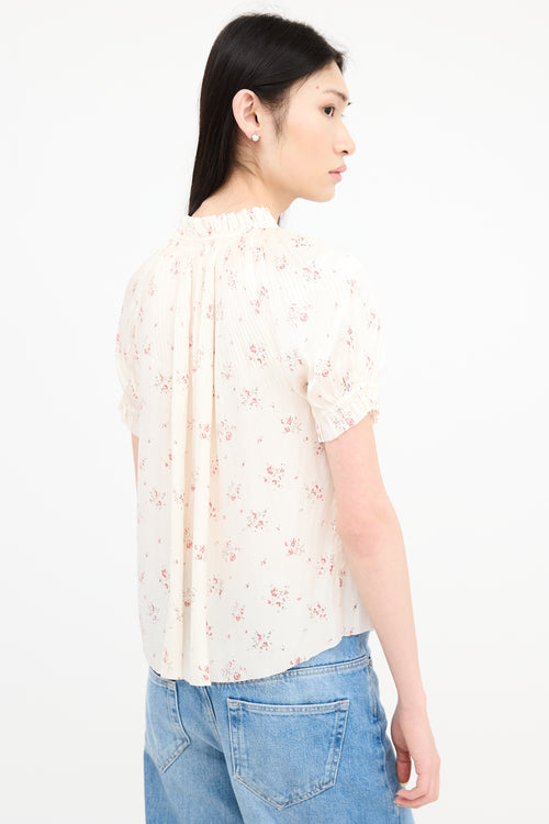 Ulla Johnson Satin Floral Blouse