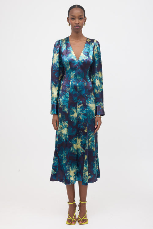 Ulla Johnson Satin Floral Maxi Dress