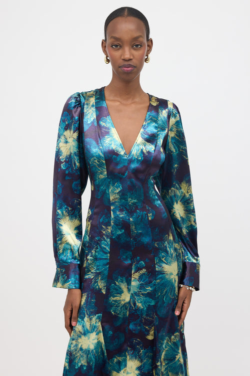 Ulla Johnson Satin Floral Maxi Dress