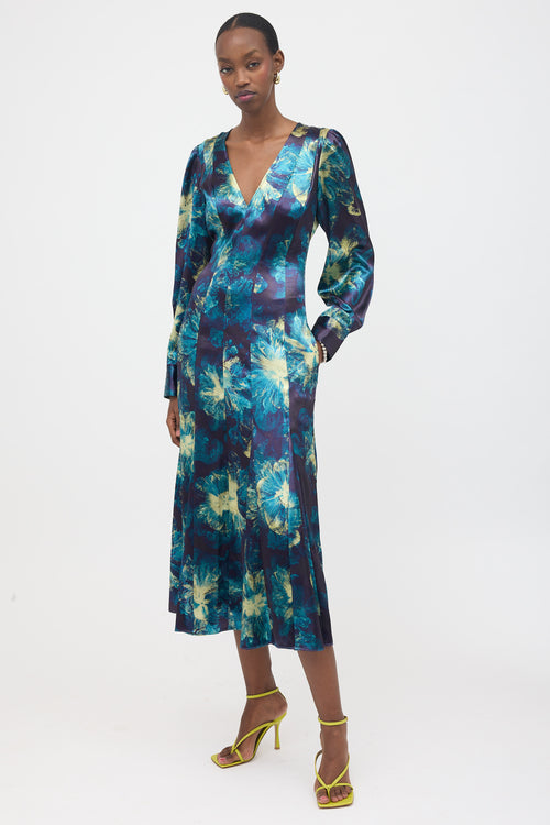 Ulla Johnson Satin Floral Maxi Dress