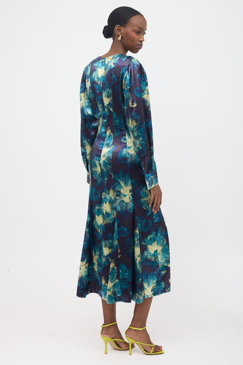 Ulla Johnson Satin Floral Maxi Dress