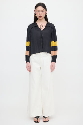 Ulla Johnson Satin Plissé Blouse