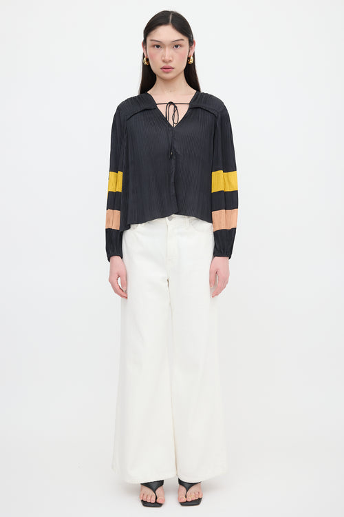 Ulla Johnson Satin Plissé Blouse