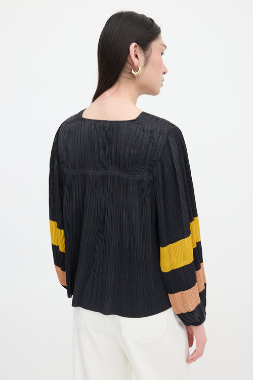 Ulla Johnson Satin Plissé Blouse