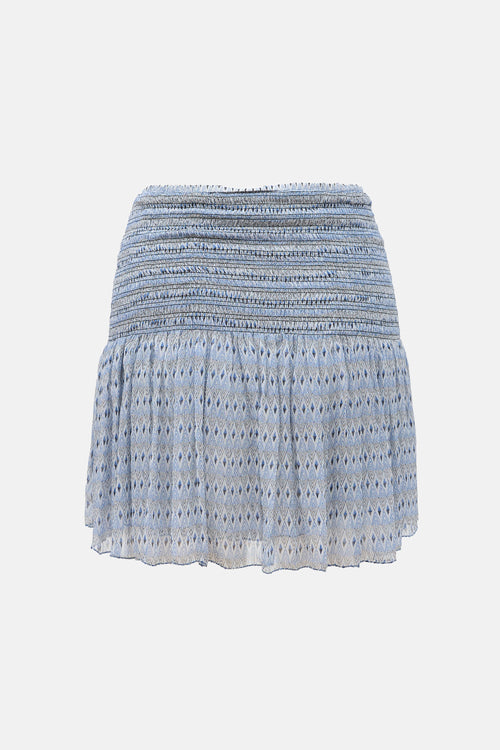Ulla Johnson Silk Printed Layered Mini Skirt