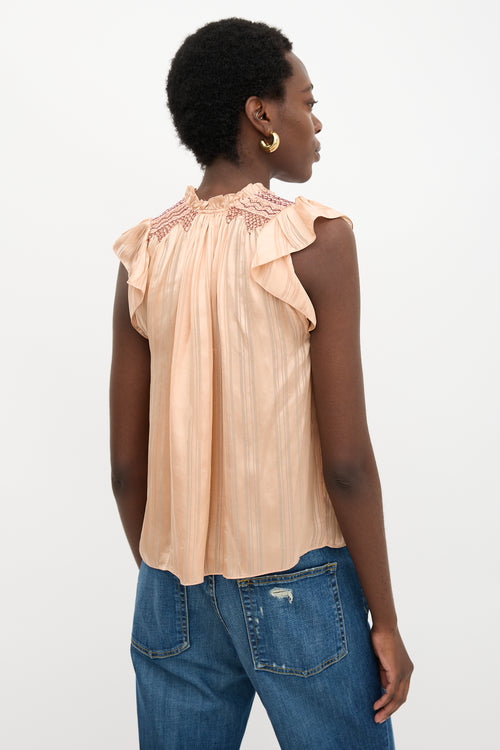 Ulla Johnson Silk Embroidered Blouse