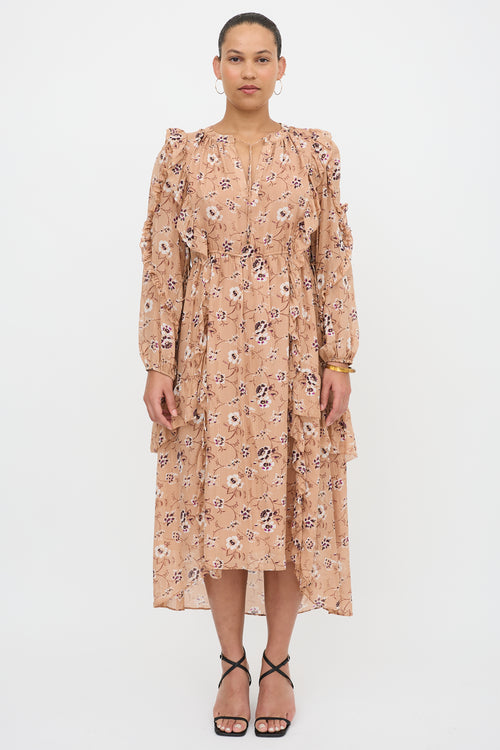 Ulla Johnson Silk Floral Ruffled Maxi Dress