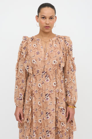 Ulla Johnson Silk Floral Ruffled Maxi Dress