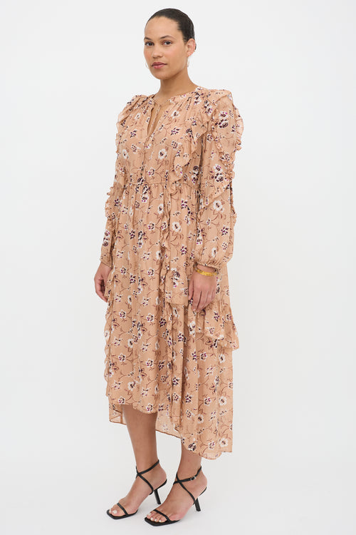 Ulla Johnson Silk Floral Ruffled Maxi Dress