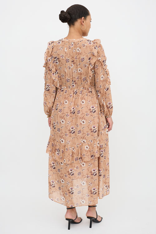 Ulla Johnson Silk Floral Ruffled Maxi Dress