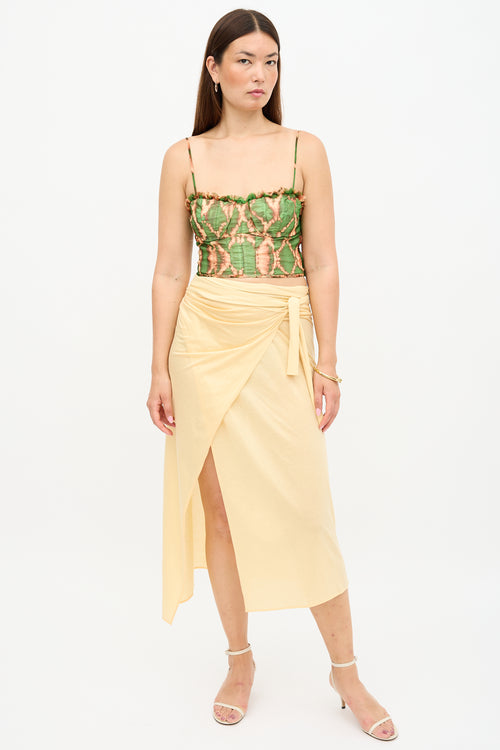 Ulla Johnson Silk Printed Iris Bustier Top