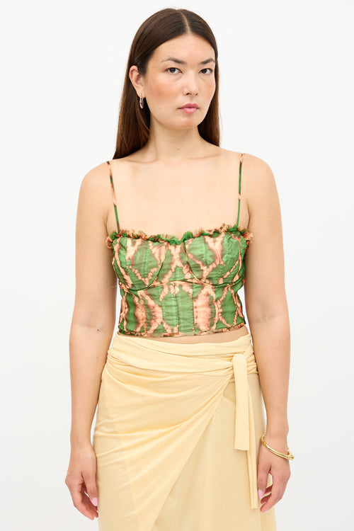 Ulla Johnson Silk Printed Iris Bustier Top