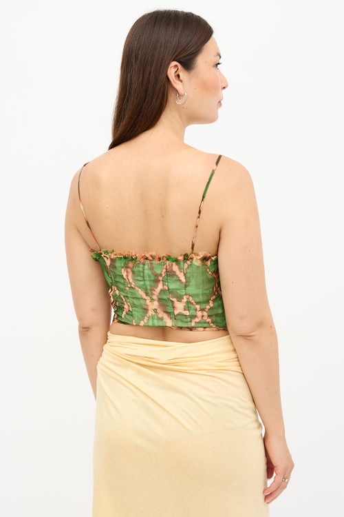 Ulla Johnson Silk Printed Iris Bustier Top