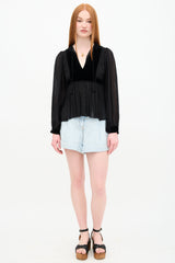 Ulla Johnson Silk & Velvet Riya Blouse