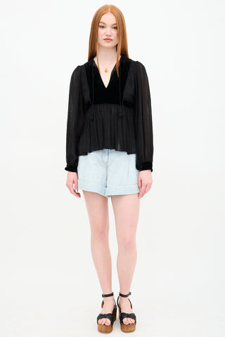 Ulla Johnson Silk & Velvet Riya Blouse