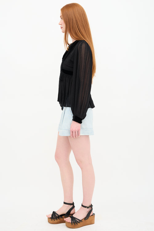 Ulla Johnson Silk & Velvet Riya Blouse