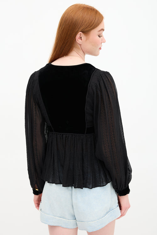 Ulla Johnson Silk & Velvet Riya Blouse