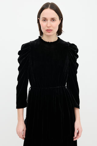 Ulla Johnson Velvet Ruffle Maxi Dress
