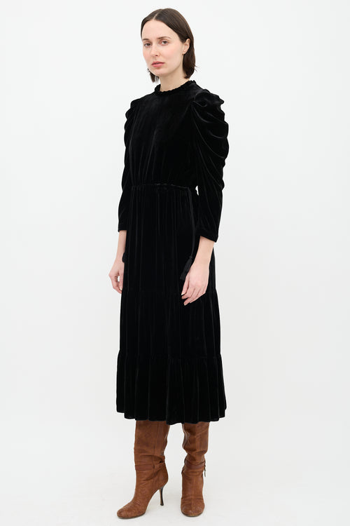 Ulla Johnson Velvet Ruffle Maxi Dress