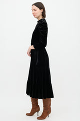 Ulla Johnson Velvet Ruffle Maxi Dress