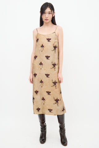 Uma Wang Beige & Multicolour Anaya Dress