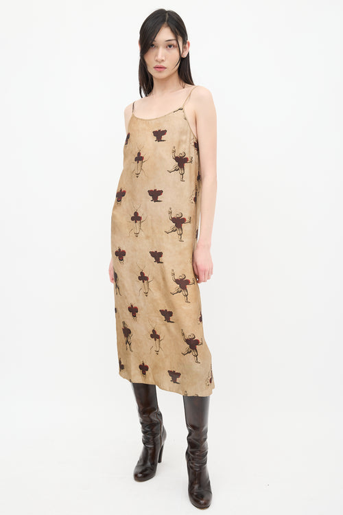 Uma Wang Beige & Multicolour Anaya Dress