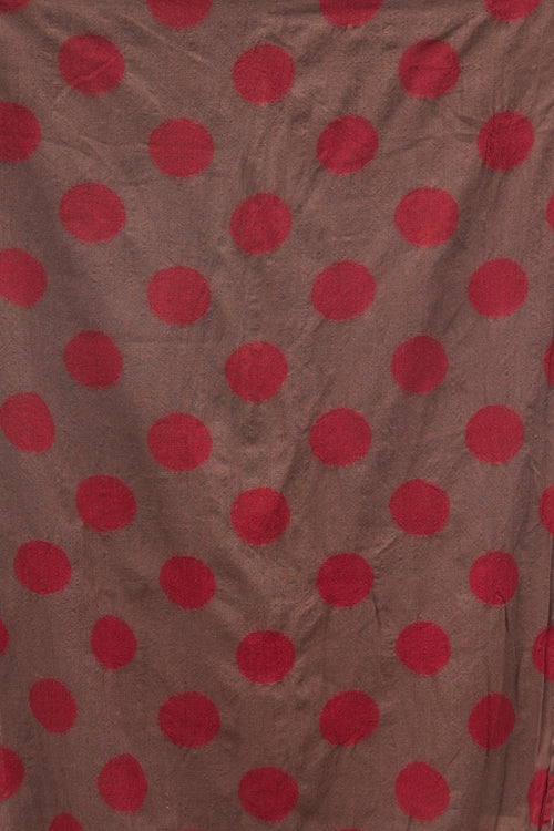 Uma Wang Brown & Red Polka Dot Wool Scarf